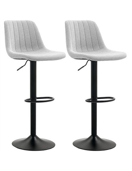 HOMCOM Set of Two Chenille-Feel Tub Bat Stools - Grey - pic 132734 | FastDaddyshop