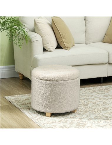 HOMCOM Teddy Fleece Storage Ottoman...