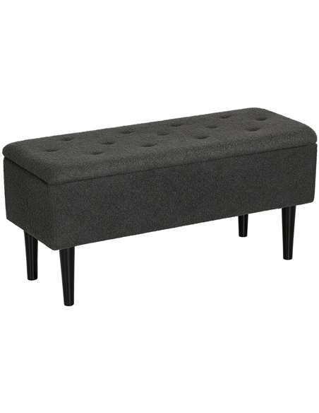 HOMCOM Teddy Fleece Storage Bench 47L - Dark Grey 838-417V70CG - pic 132770 | FastDaddyshop