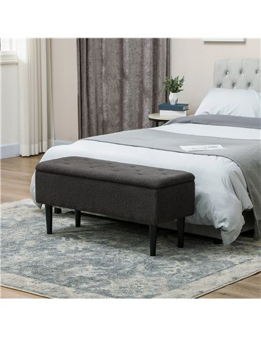HOMCOM Teddy Fleece Storage Bench 47L...