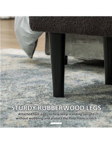 HOMCOM Teddy Fleece Storage Bench 47L...