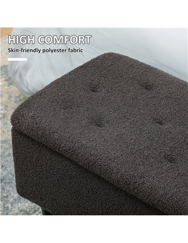 HOMCOM Teddy Fleece Storage Bench 47L...