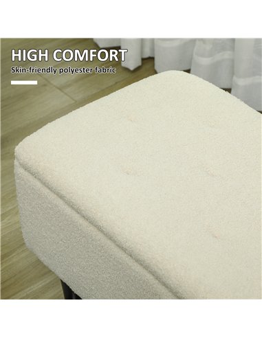 HOMCOM Teddy Fleece Storage Bench 47L...