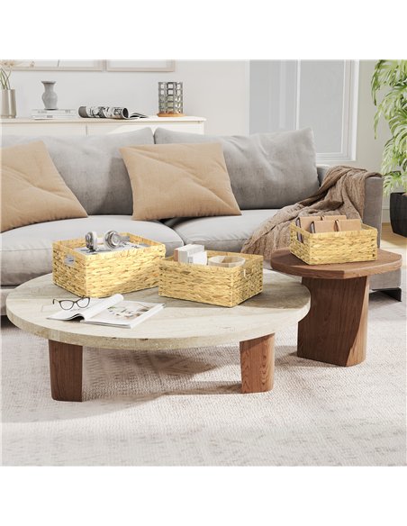 HOMCOM Trio Water Hyacinth Storage Baskets Natural Tone 850-317V00ND - pic 132789 | FastDaddyshop