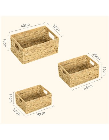HOMCOM Trio Water Hyacinth Storage...