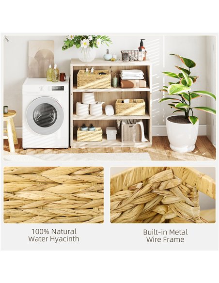 HOMCOM Trio Water Hyacinth Storage Baskets Natural Tone 850-317V00ND - pic 132792 | FastDaddyshop