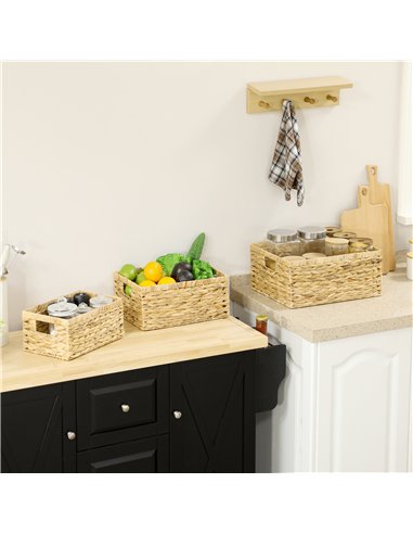 HOMCOM Trio Water Hyacinth Storage...