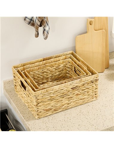 HOMCOM Trio Water Hyacinth Storage...