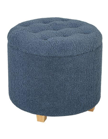 HOMCOM Teddy Fleece Storage Ottoman 31.8L 838-478V70BU - Blue - pic 132797 | FastDaddyshop