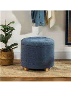 HOMCOM Teddy Fleece Storage Ottoman 31.8L 838-478V70BU -... 2
