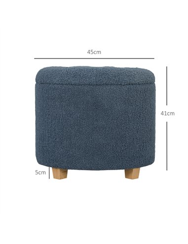 HOMCOM Teddy Fleece Storage Ottoman...