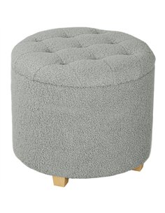 HOMCOM Teddy Fleece Storage Ottoman 31.8L - Grey...