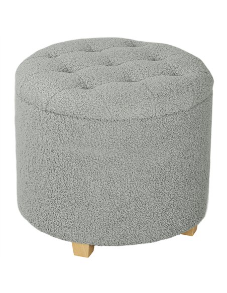 HOMCOM Teddy Fleece Storage Ottoman 31.8L - Grey 838-478V70CG - pic 132806 | FastDaddyshop