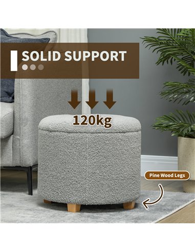 HOMCOM Teddy Fleece Storage Ottoman...