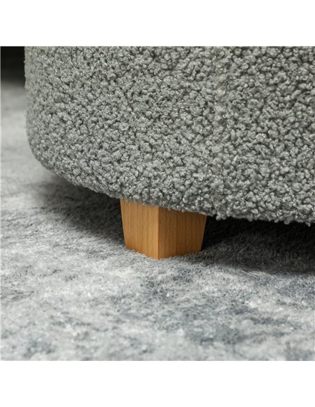 HOMCOM Teddy Fleece Storage Ottoman 31.8L - Grey 838-478V70CG - pic 132814 | FastDaddyshop
