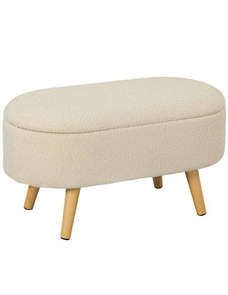 HOMCOM Cosy Fleece Storage Bench - Cream White 838-479V70CW - pic 132815 | FastDaddyshop