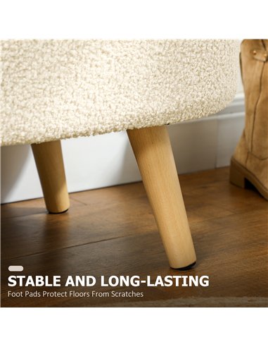 HOMCOM Cosy Fleece Storage Bench -...