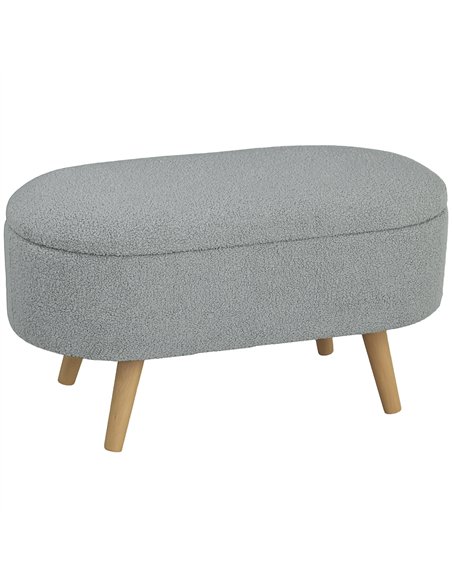 HOMCOM Cosy Fleece Storage Bench 838-479V70CG - Grey - pic 132833 | FastDaddyshop