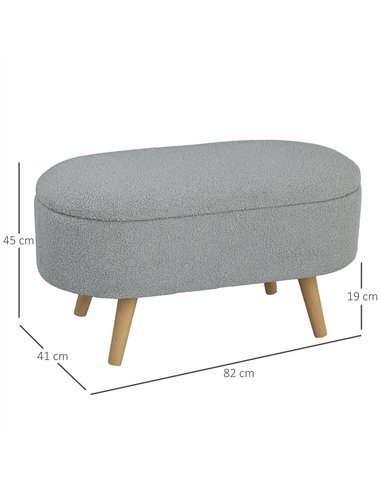 HOMCOM Cosy Fleece Storage Bench...