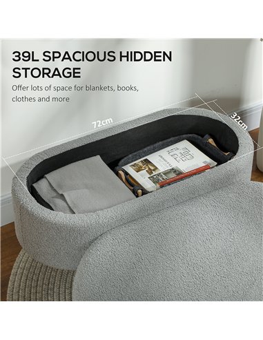 HOMCOM Cosy Fleece Storage Bench...