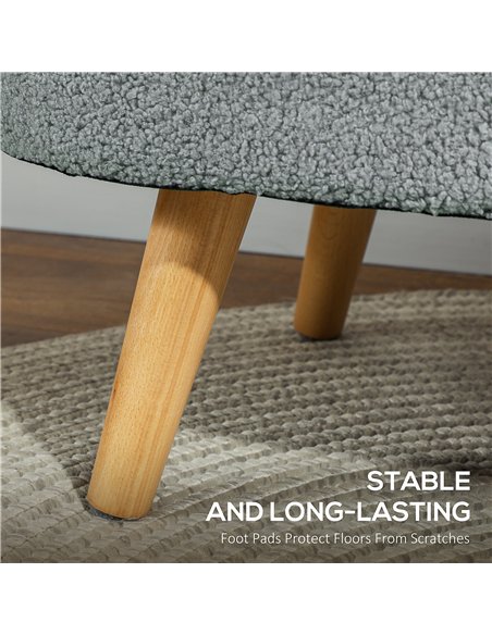HOMCOM Cosy Fleece Storage Bench 838-479V70CG - Grey - pic 132838 | FastDaddyshop