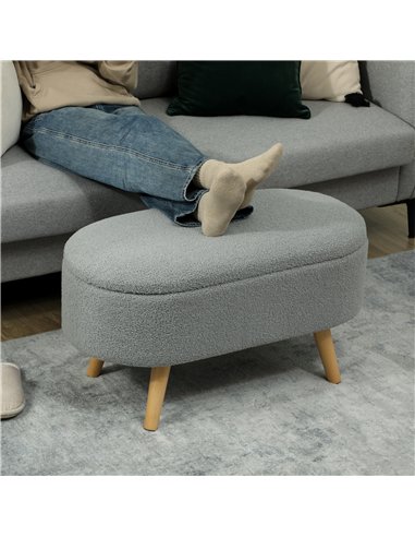 HOMCOM Cosy Fleece Storage Bench...