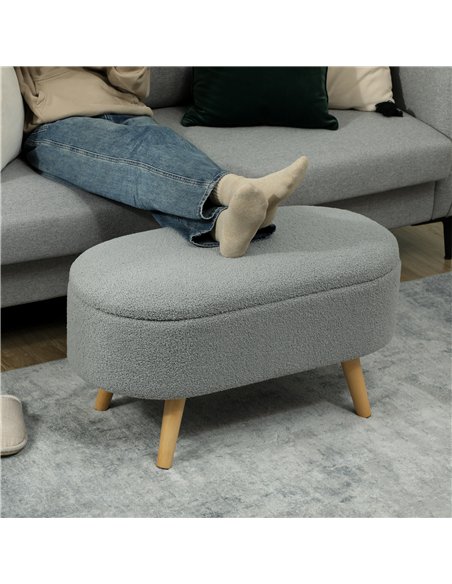 HOMCOM Cosy Fleece Storage Bench 838-479V70CG - Grey - pic 132839 | FastDaddyshop