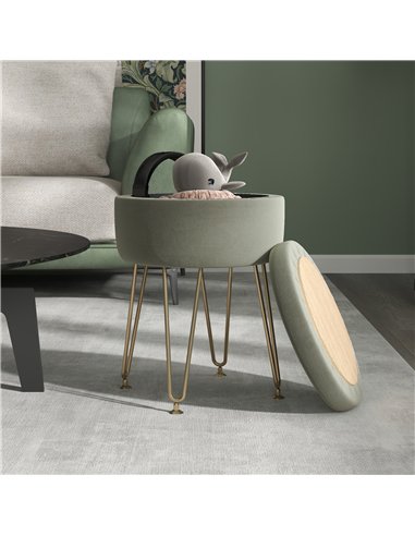 HOMCOM Velvet-Feel Storage Ottoman...