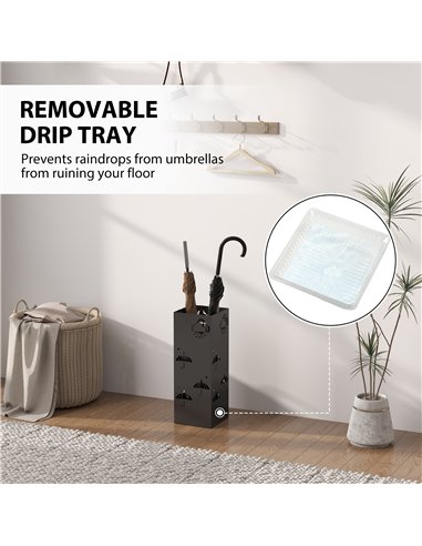 HOMCOM Square Metal Umbrella Stand...