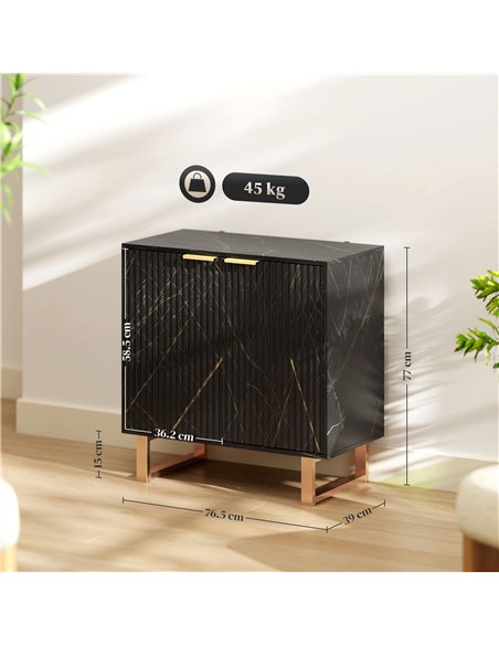 HOMCOM Luxe Textured Sideboard - Black/Gold-Tone 83B-153V00BK - pic 132880 | FastDaddyshop