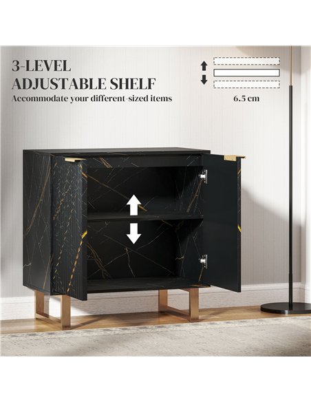 HOMCOM Luxe Textured Sideboard - Black/Gold-Tone 83B-153V00BK - pic 132882 | FastDaddyshop