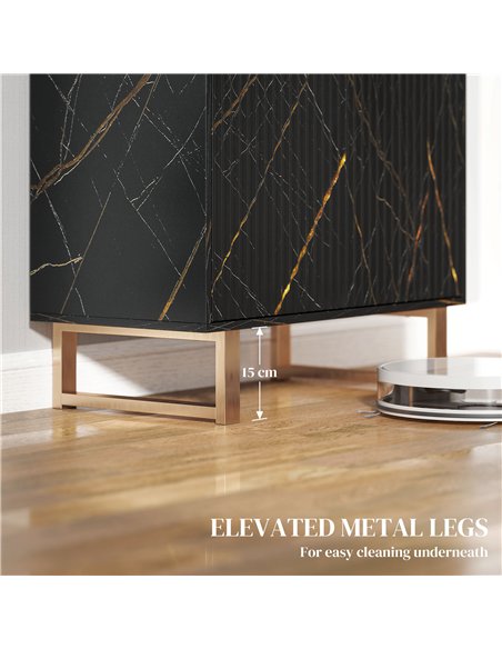HOMCOM Luxe Textured Sideboard - Black/Gold-Tone 83B-153V00BK - pic 132883 | FastDaddyshop