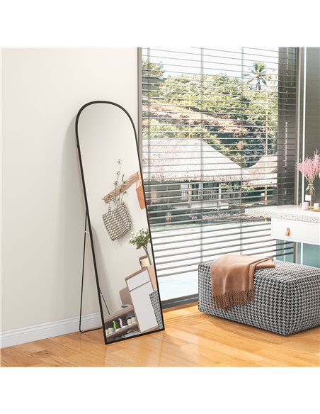 HOMCOM 162cm Full Length Aluminium Mirror 831-740V00BK - Black - pic 132897 | FastDaddyshop