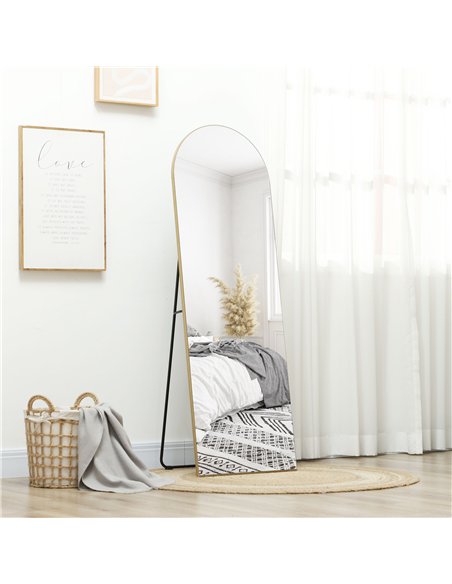 HOMCOM Arched Full Length Mirror 150cm - Gold Tone 831-863V80GD - pic 132906 | FastDaddyshop