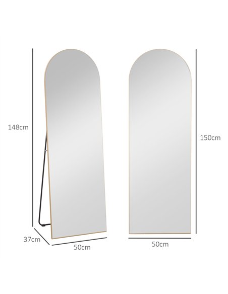 HOMCOM Arched Full Length Mirror 150cm - Gold Tone 831-863V80GD - pic 132907 | FastDaddyshop