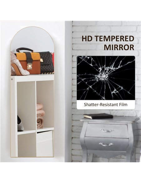 HOMCOM Arched Full Length Mirror 150cm - Gold Tone 831-863V80GD - pic 132909 | FastDaddyshop