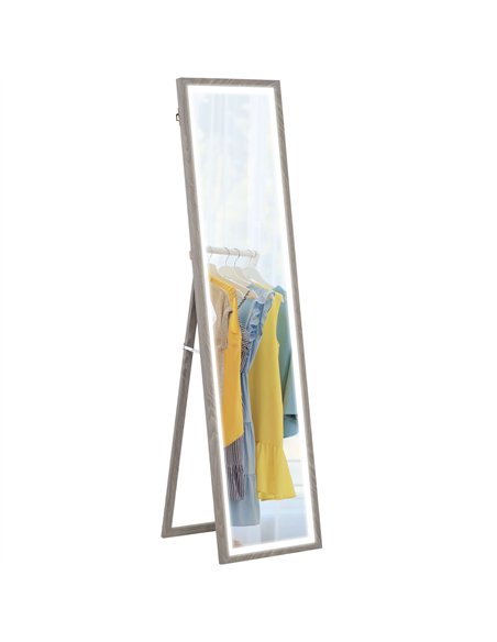 HOMCOM Illuminated Full Body Mirror, Grey 831-888V70GY - pic 132914 | FastDaddyshop