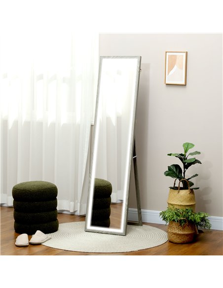HOMCOM Illuminated Full Body Mirror, Grey 831-888V70GY - pic 132915 | FastDaddyshop
