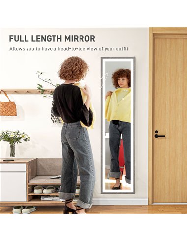 HOMCOM Illuminated Full Body Mirror,...
