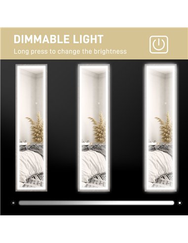 HOMCOM Illuminated Full Body Mirror,...