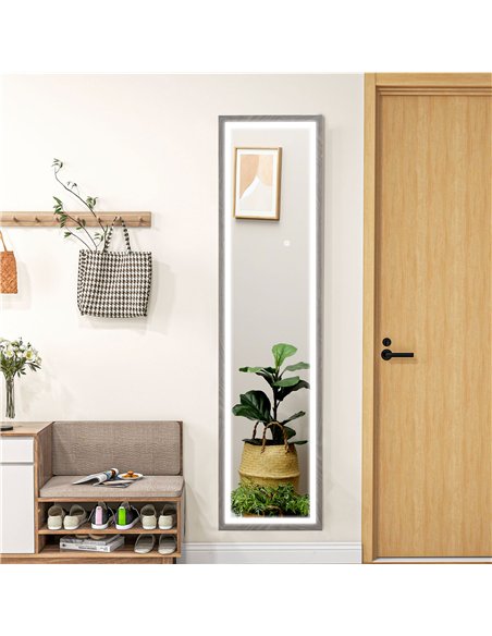 HOMCOM Illuminated Full Body Mirror, Grey 831-888V70GY - pic 132922 | FastDaddyshop