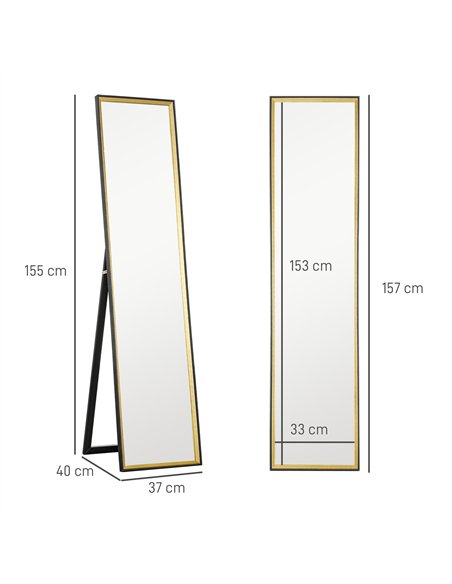 HOMCOM Dual-Colour Full Length Mirror, 37 x 157cm, Black, 831-865V80BK - pic 132925 | FastDaddyshop