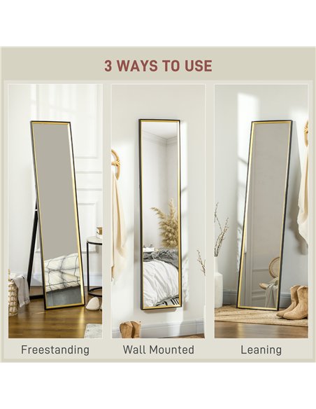 HOMCOM Dual-Colour Full Length Mirror, 37 x 157cm, Black, 831-865V80BK - pic 132927 | FastDaddyshop