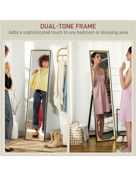 HOMCOM Dual-Colour Full Length Mirror, 37 x 157cm, Black, 831-865V80BK - pic 132928 | FastDaddyshop