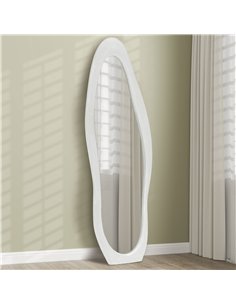 HOMCOM Retro Wavy Velvet Mirror 831-860V70WT - White