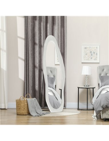 HOMCOM Retro Wavy Velvet Mirror...