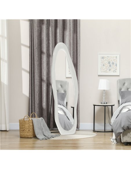 HOMCOM Retro Wavy Velvet Mirror 831-860V70WT - White - pic 132933 | FastDaddyshop