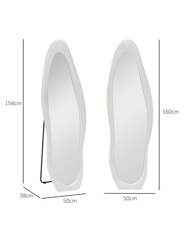 HOMCOM Retro Wavy Velvet Mirror...