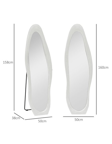 HOMCOM Retro Wavy Velvet Mirror 831-860V70WT - White - pic 132934 | FastDaddyshop