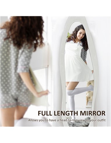 HOMCOM Retro Wavy Velvet Mirror...